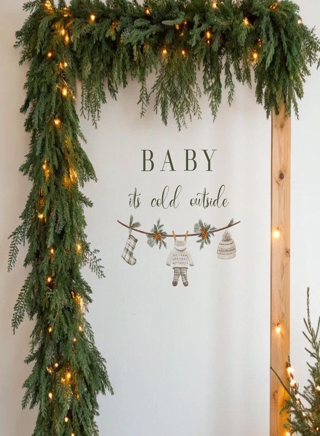 Capiont Baby It's Cold Outside Wall Decal - Christmas Baby Shower Party Decoration Decal,Winter Wonderland Gender Reveal Winter Wonderland Sticker for Balloon Arch Photo Backdrop Prop (Baby It's Cold) - Image 5