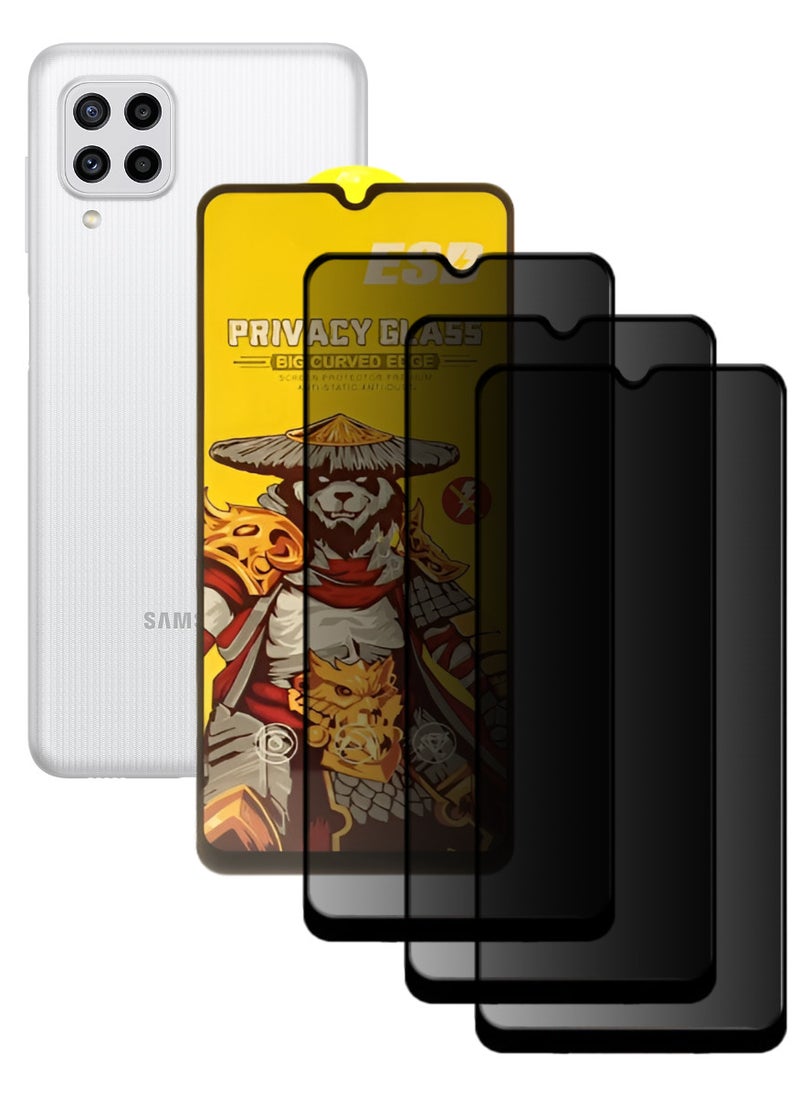 ESD 3 Pieces Tempered Dustproof Privacy Glass Screen Protector Compatible For Samsung Galaxy M22 - Image 1