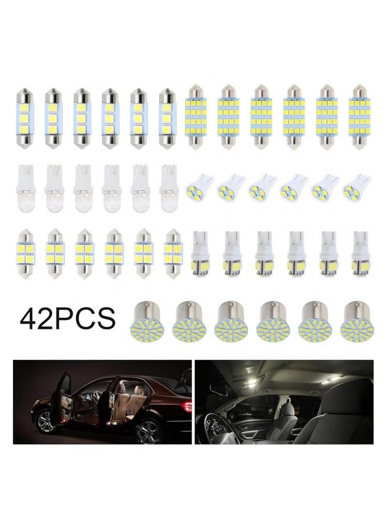 أخبار 42 قطعة مصابيح LED CAR ، مجموعة أدوات الضوء الداخلية التلقائية ، فائقة السوبر T10 31 مم 36 مم 41 مم لمبة بديلة ، لوحة ترخيص قبة داخلية مرخصة أضاءة بيضاء  - Image 3