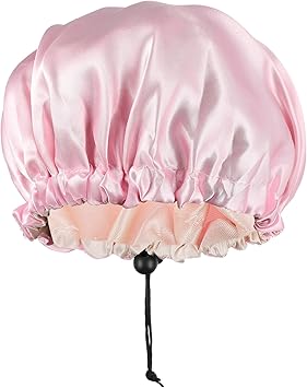 SOLUSTRE Satin Sleeping Cap Infant Shower Bonnet Double Layer Reversible Adjustable Satin Sleep Cap Good for Baby Kids Toddler Children Pink - Image 4