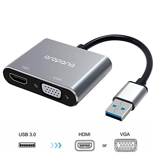 AROPANA USB 3.0 to HDMI VGA Converter, USB to HDMI VGA Sync Output, 4K HD 1080P Multi-Display 2-in-1 USB to HDMI Converter Support Windows 7/8/10 [only for Windows] - Image 3