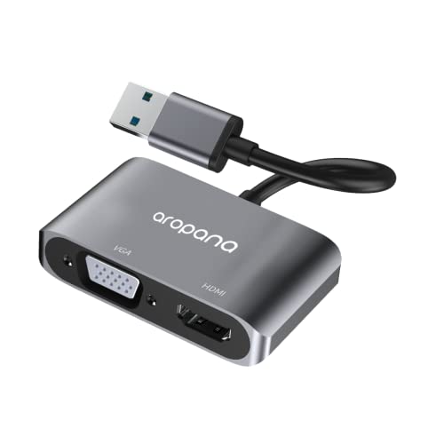 AROPANA USB 3.0 to HDMI VGA Converter, USB to HDMI VGA Sync Output, 4K HD 1080P Multi-Display 2-in-1 USB to HDMI Converter Support Windows 7/8/10 [only for Windows] - Image 1