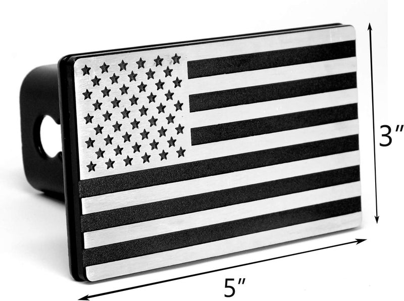 MULL USA American Flag Aluminum Trailer Hitch Cover for 2" Receivers - Image 2