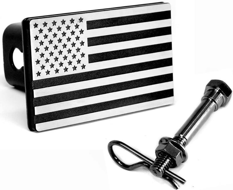 MULL USA American Flag Aluminum Trailer Hitch Cover for 2" Receivers - Image 1