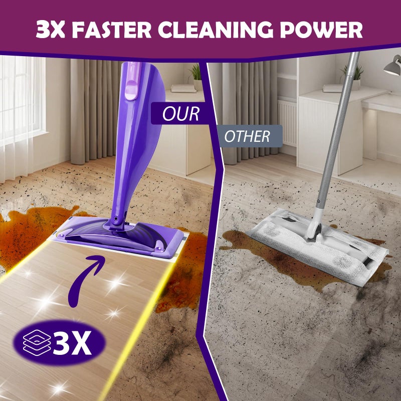 YHOVID Mopping Pad Refill Compatible with Wet Jet Mop, Disposable Multi Surface Wetjet Hardwood Floor Cleaner Spray Mop Pads Refills, Thickness & Absorbent (60) - Image 2