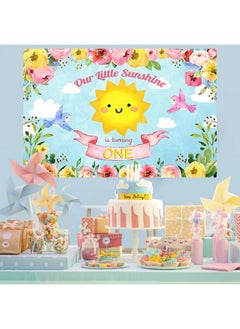 5X4Ft Our Little Sunshine Is Turning One Party Photography Backdrop Spring Sunshine Flowers Birds Clouds Banner Baby First Happy Birthday Background Wallpaper Photo Booth Studio Prop - pzsku/ZEFA11C21EE1440244513Z/45/_/1703756835/4a9ede79-888b-459a-b003-487c0ba60bfc