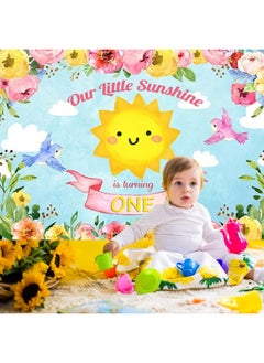 5X4Ft Our Little Sunshine Is Turning One Party Photography Backdrop Spring Sunshine Flowers Birds Clouds Banner Baby First Happy Birthday Background Wallpaper Photo Booth Studio Prop - pzsku/ZEFA11C21EE1440244513Z/45/_/1703757016/dc1dfd75-da6b-411c-9b99-c755bde2ab96