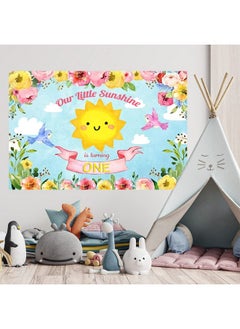 5X4Ft Our Little Sunshine Is Turning One Party Photography Backdrop Spring Sunshine Flowers Birds Clouds Banner Baby First Happy Birthday Background Wallpaper Photo Booth Studio Prop - pzsku/ZEFA11C21EE1440244513Z/45/_/1703757018/55de5381-3e00-4843-80f3-499039b3baed