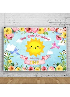 5X4Ft Our Little Sunshine Is Turning One Party Photography Backdrop Spring Sunshine Flowers Birds Clouds Banner Baby First Happy Birthday Background Wallpaper Photo Booth Studio Prop - pzsku/ZEFA11C21EE1440244513Z/45/_/1703757026/c2c9c32a-3b7a-419f-8b87-228dffbb4506