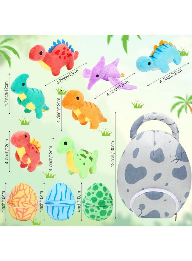 Zhanmai 11 Pcs Easter Dinosaur Stuffed Animal Small Dino Plush Toy and Egg Bag Set Cute Stuffed Dinosaur Animals Plush Toys Soft Stuff Animals for Birthday Dino Themed Party(Classic) - Image 2