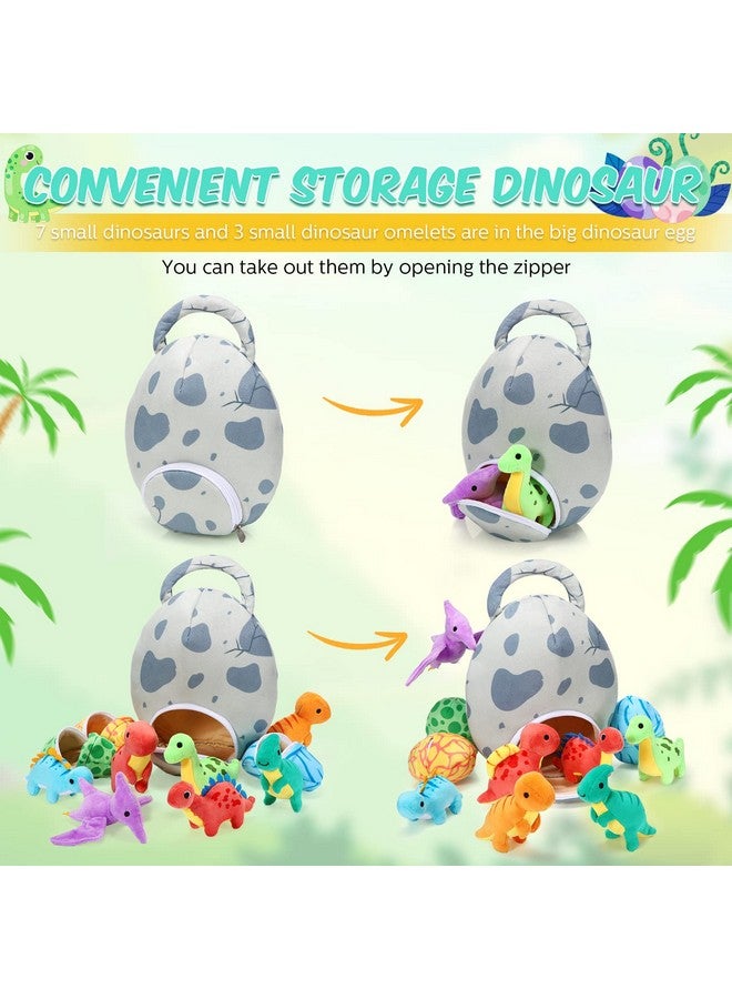 Zhanmai 11 Pcs Easter Dinosaur Stuffed Animal Small Dino Plush Toy and Egg Bag Set Cute Stuffed Dinosaur Animals Plush Toys Soft Stuff Animals for Birthday Dino Themed Party(Classic) - Image 4