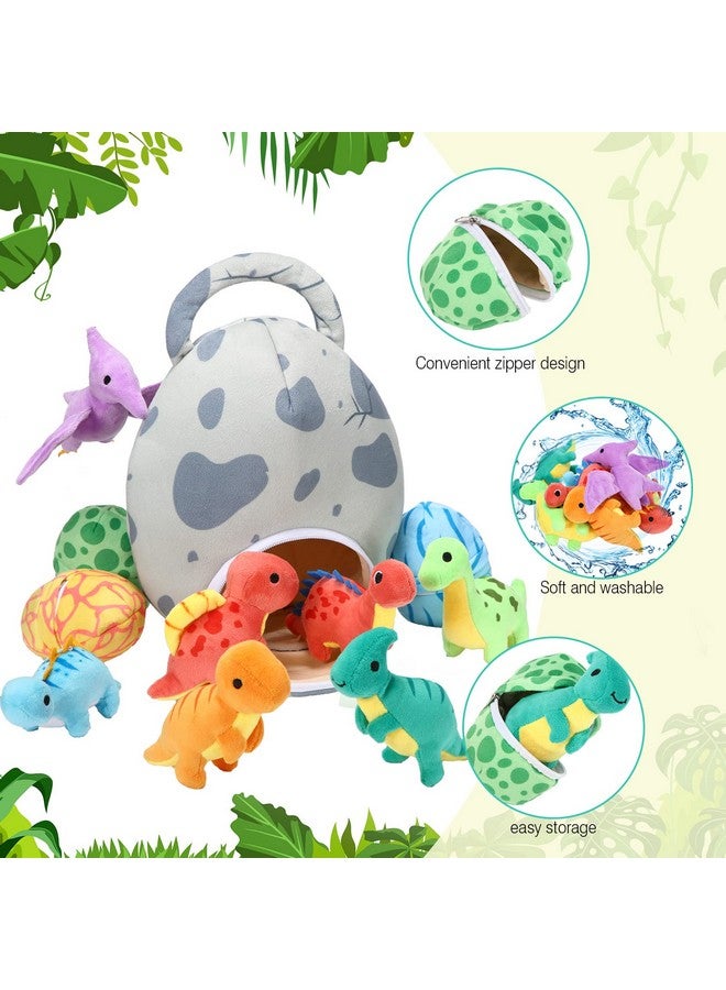Zhanmai 11 Pcs Easter Dinosaur Stuffed Animal Small Dino Plush Toy and Egg Bag Set Cute Stuffed Dinosaur Animals Plush Toys Soft Stuff Animals for Birthday Dino Themed Party(Classic) - Image 3