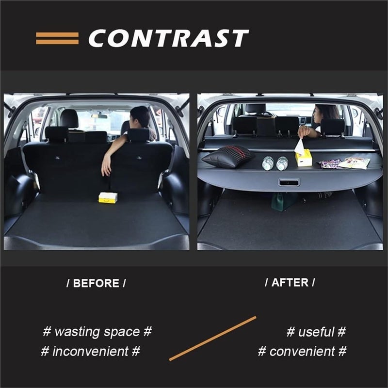 Vuzmode Retractable Car Rear Trunk Cargo Cover - Image 4
