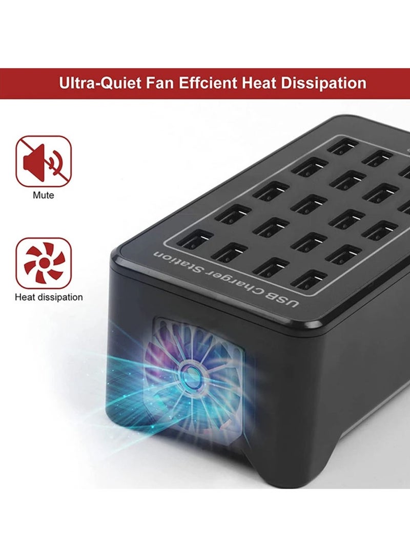 McDou USB Charger Station, 20-Port 100W/20A Multiple USB Charging Station, Multi-Port Charger, Charging Hub for Charging Smartphones, Tablets, and Other USB Devices. - Image 5