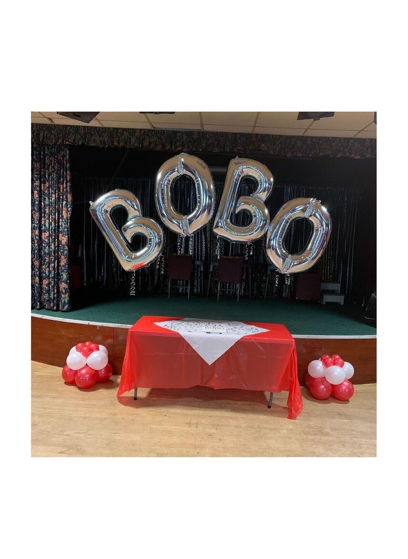 Party with Emma Silver Letter A to Z Balloons 32 inch Large Alphabet Balloons Silver Helium Foil Letter Balloon Banner for Birthday Party Anniversary Wedding Decoration (Silver-T)  - Image 3