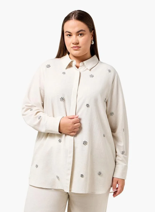 Ulla Popken Ulla Popken Shirt with Embellishment