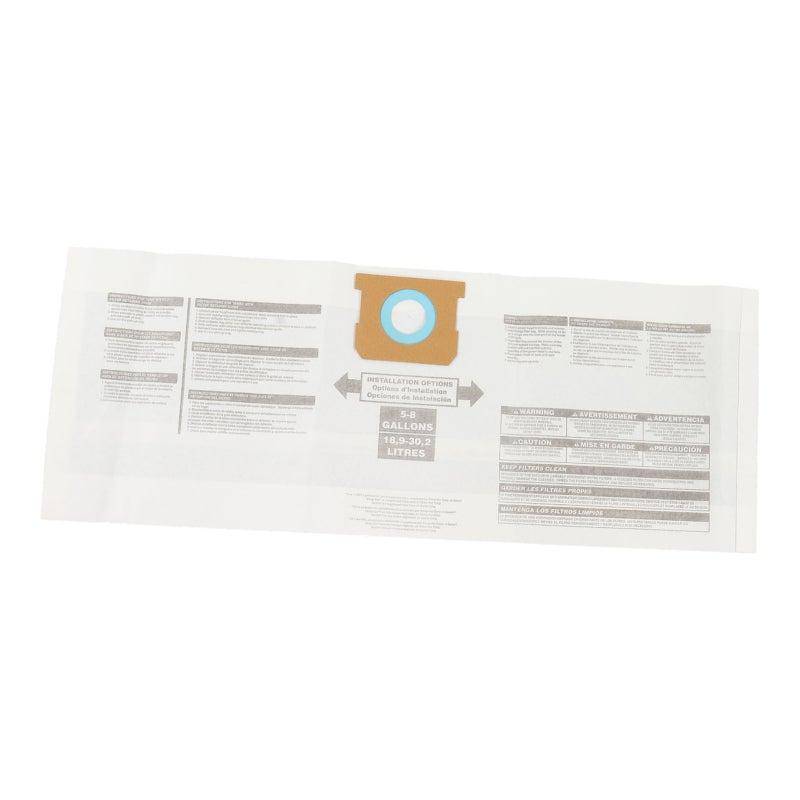 Replacement Filter Bags 5-8 Gallon Easy Install - Allergen Reduction Wet Dry Vacuum Bags for Shop Vac 9066100 Ridgid VF Series Workshop Vacuum Cleaners - Image 1