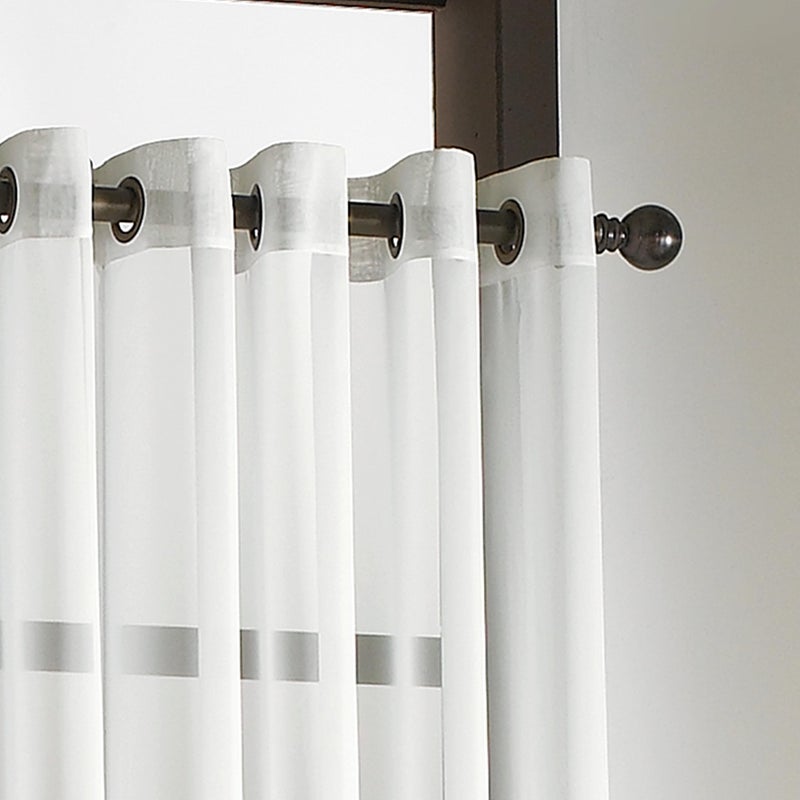 Curtainworks Soho Voile Sheer Grommet Curtain Panel, 59 by 132", Winter White - Image 3