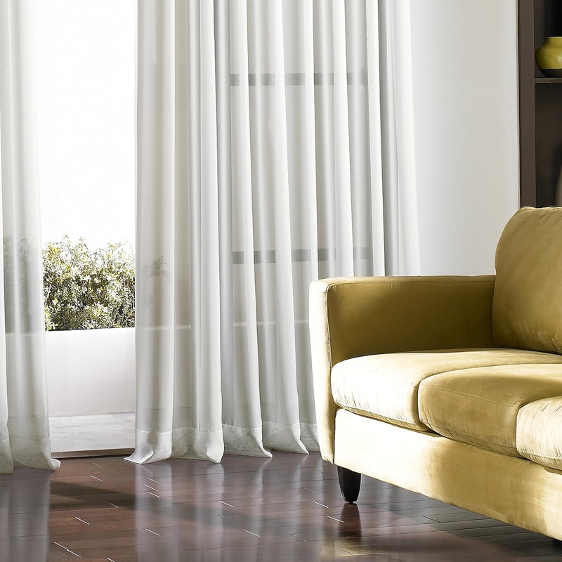 Curtainworks Soho Voile Sheer Grommet Curtain Panel, 59 by 132", Winter White - Image 4