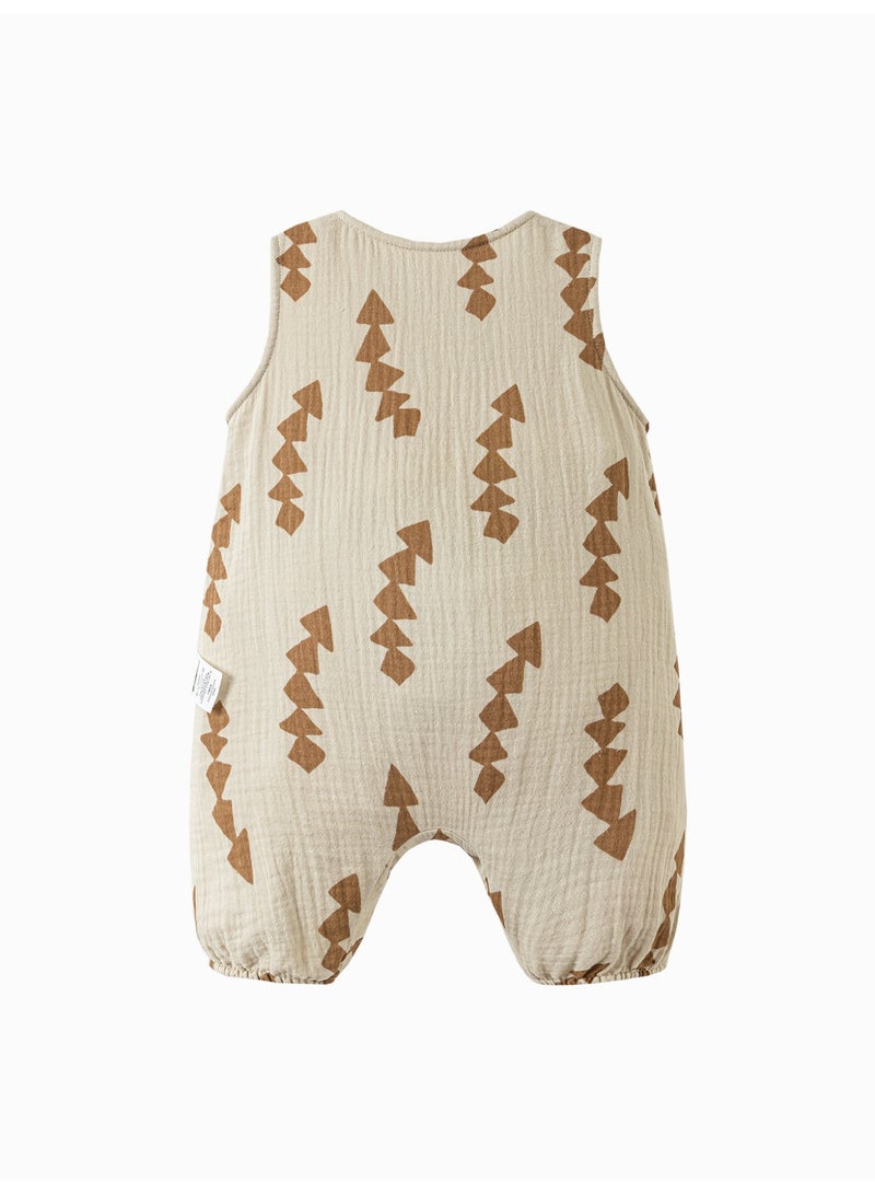 ميني بالا سلة أطفال غير جنس محددة بلا أكمام أنيقة، قطعة شاشة ناعمة وقابلة للتنفس، طباعة هندسية فريدة، غلق قفل سريع في الأمام، مريحة للاستكشافات الخارجية، مثالية للرحلات الطبيعية وللتوائم غير الرسمية سلة أطفال - Image 5