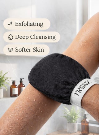 Exfoliating and cleansing loofah, viscose bath glove for a Moroccan bath at home - Black - view 2