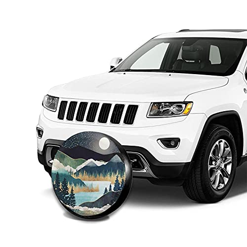 Siski Mountains Nature Scenery Spare Tire Cover Star Lake Landscape Wheel Protectors Weatherproof Wheel Covers Universal Fit for Trailer Rv SUV Truck Camper Travel Trailers 17" - Image 4