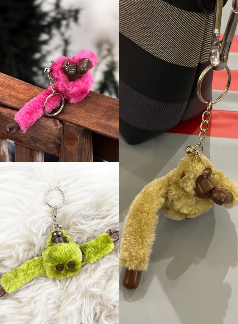 Noonflower 3Pcs Of Multicolor Monkey Keychains - Image 1