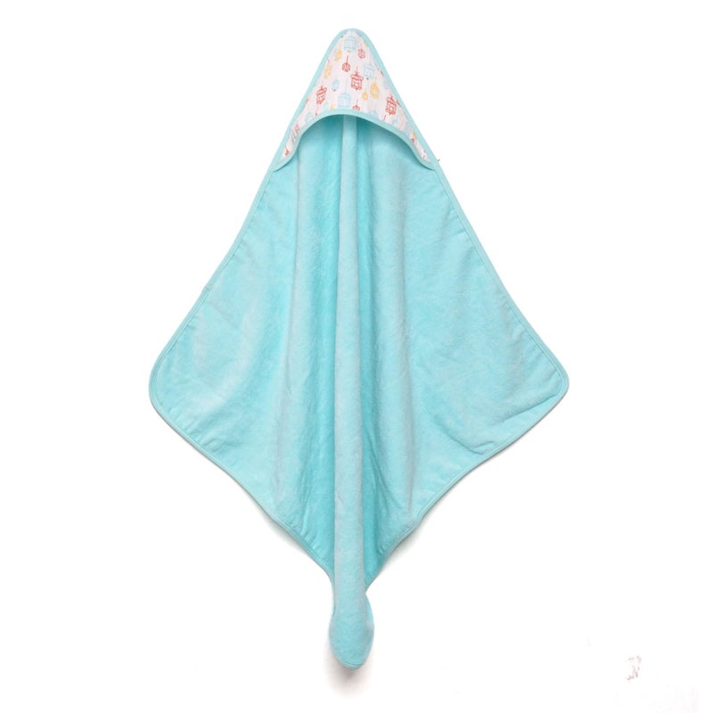 TIDY SLEEP Baby Woven Bath Towel with Muslin Hood and Muslin Face Cloth (Little Finder Lamp) - Image 5