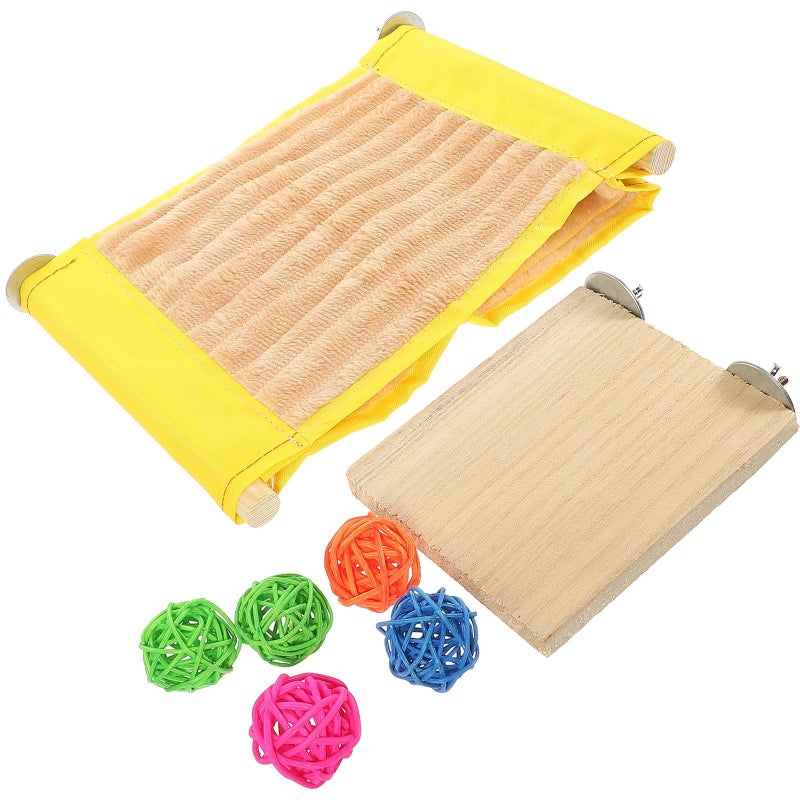 7pcs Small Animal Hammock Bed Set for Guinea Pigs Hamsters with Springboard - Image 2