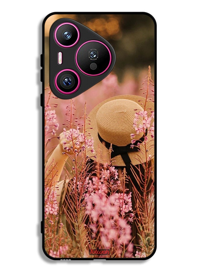 Tolwak Huawei Pura 70 Protective Case Cover Hat Girl In Flowers - Image 1