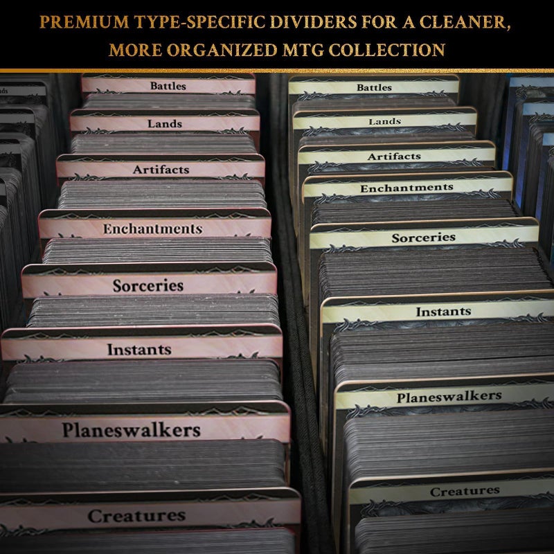 DEDC 320 PCS Card Dividers for Storage Boxes Includes 8 Colors and 8 Types Trading Card Dividers for TCG and MTG Card Dividers for Professional Organization and Deck Sorting - Image 2