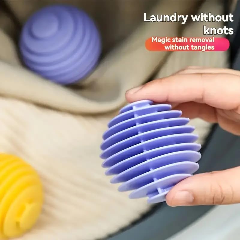 DD Retails Laundry AntiTangle Washing Balls Fabric Softener AntiWrinkle Dryer Balls For Washing Machine Reusable Washer Balls for TangledFree Clothing 3Pcs Washing Balls - Image 4
