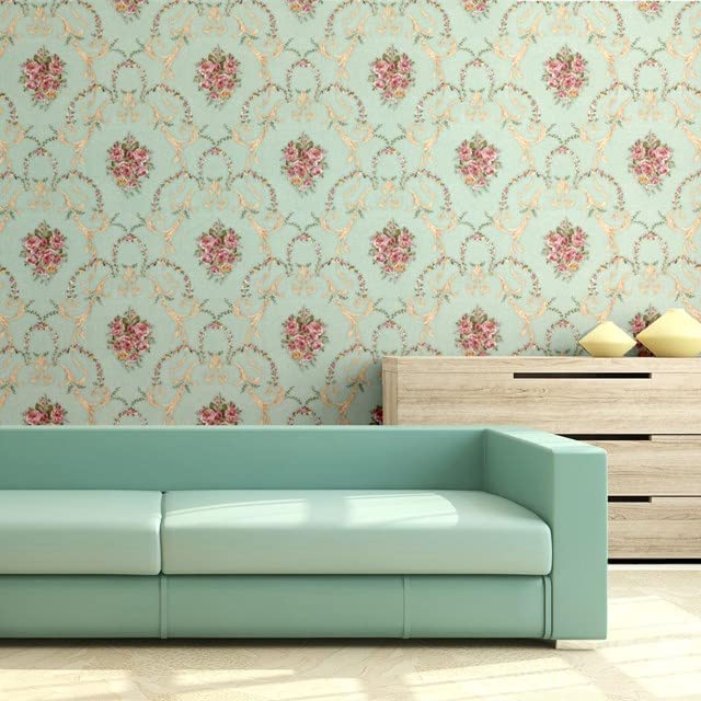 HOMEMATES Self-Adhesive Wallpaper Waterproof Old Furniture Vinyl Stickers Wooden Door Wardrobe Desktop PVC Wall Papers 45 X 304 CM- (Dmask(Green)) - Image 5