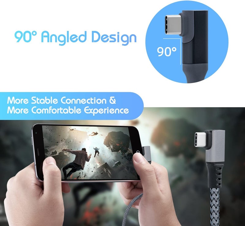 مكبازل كابل الربط بطول 6 متر/20 قدم لـ Meta Quest 3/3S/2/Pro و Oculus Quest، كابل VR من USB 3.0 إلى USB C، نقل بيانات بسرعة 5 جيجابت/ثانية وشحن سريع 3 أمبير لـ PC SteamVR – سلك VR – أسود - Image 5