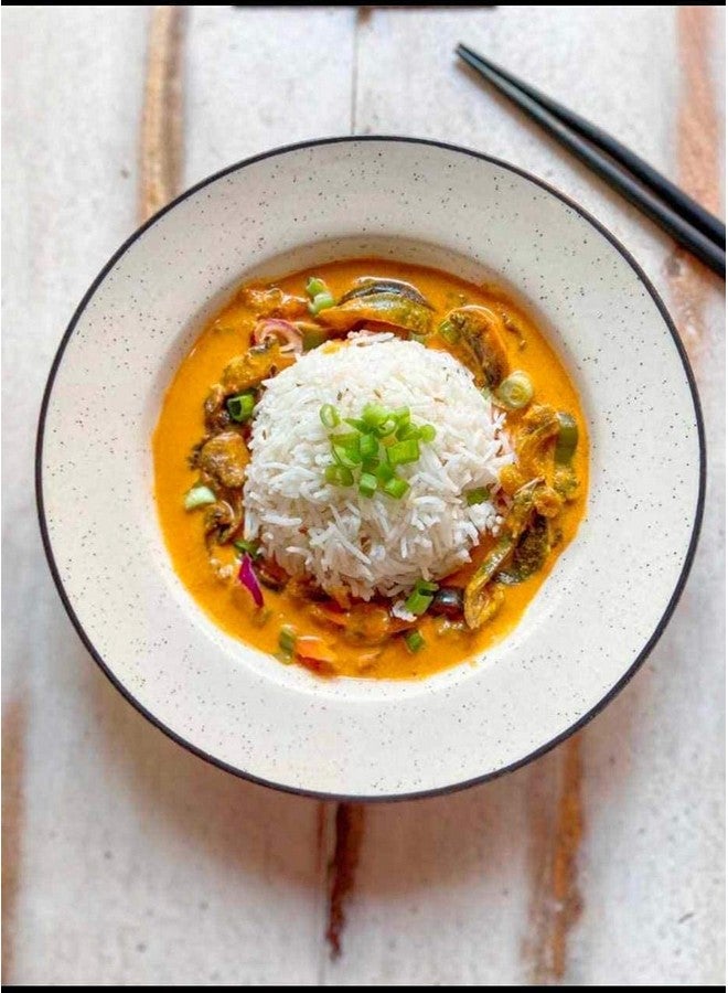 Caffeine Ceramic Handmade Stoneware Marble Matte Style Soup Plate/Maggie Plate/Pasta Plate/Macaroni Plate 9 Inch (Set of 2 Dishwasher & Microwave Safe) - Image 1