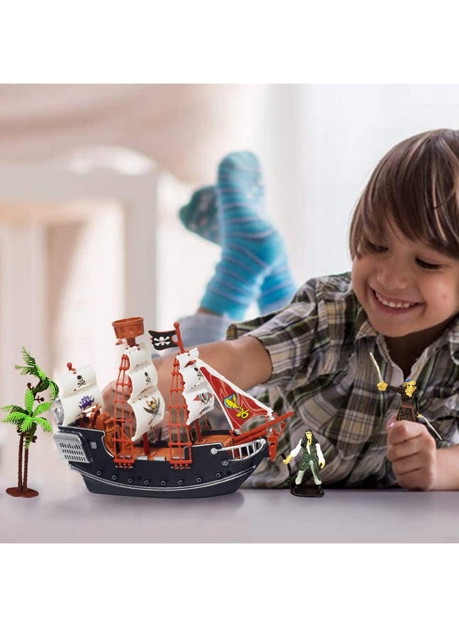 ArtCreativity 10 Inch Pirate Boat Playset, Detailed Ship Toy with 2 Pirate Action Figures & Tree, Fun Party Favor and Prize for Boys & Girls Ages 3+ - Image 4