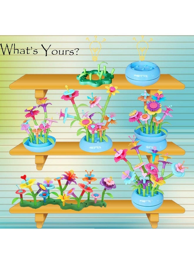 BIRANCO. Flower Garden Building Set Grow Up! Fun Stacking Toys For Toddlers And Kids Age 3 6 Year Olds, Educational Activity For Preschool, Cool Stem Gardening Gifts For Girls (138 Pcs)  - Image 4