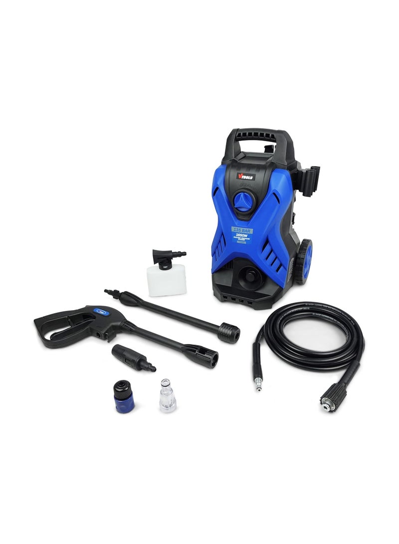 VTOOLS 135 Bar Electric Pressure Washer With 2 Wheels,5 Meter Hose & Soap Dispenser, 1650 Watt, Auto Stop and Self Priming Mode, For Car, Home & Garden, ,  - Image 1