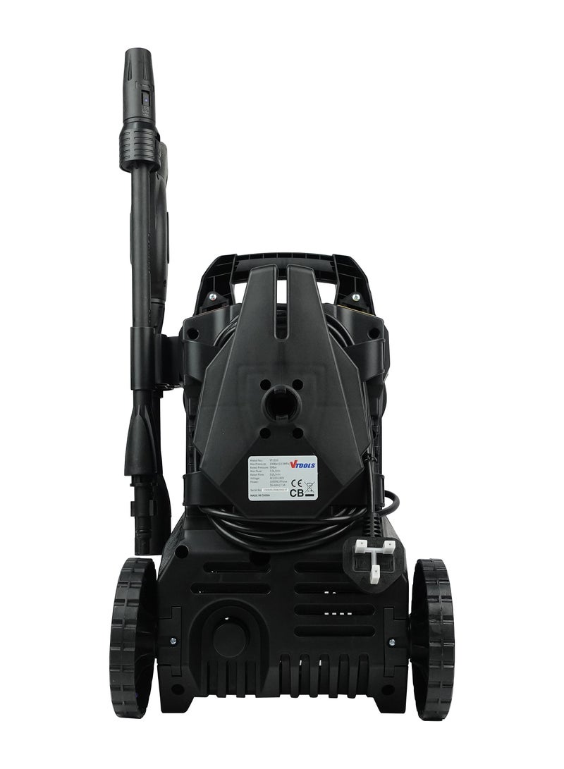 VTOOLS 135 Bar Electric Pressure Washer With 2 Wheels,5 Meter Hose & Soap Dispenser, 1650 Watt, Auto Stop and Self Priming Mode, For Car, Home & Garden, ,  - Image 3