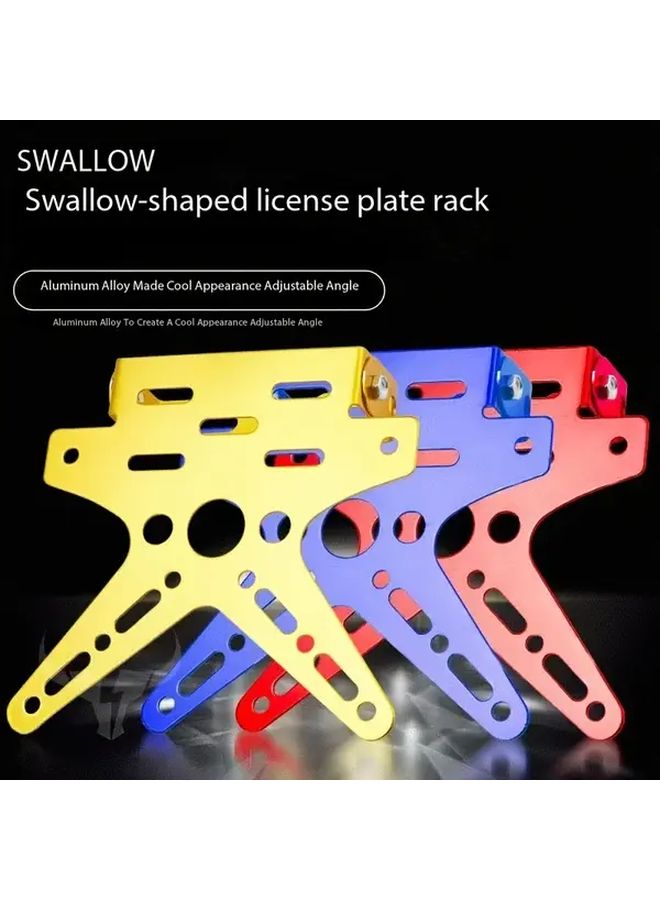 Blue Swallowtail Motorcycle Scooter License Plate Holder Easy Install Electric Bike License Frame With 2 Mounting Screws - Image 1
