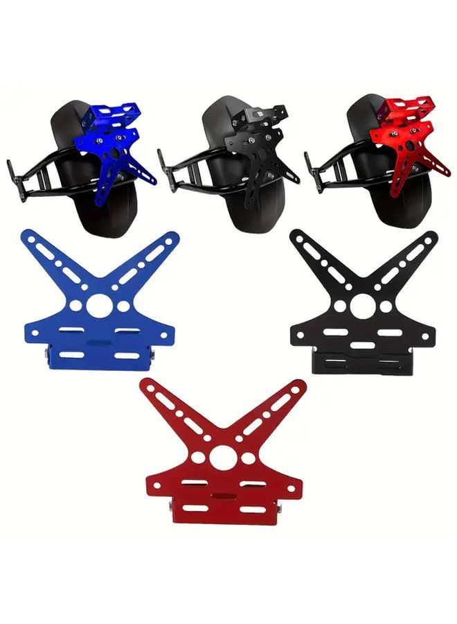 Blue Swallowtail Motorcycle Scooter License Plate Holder Easy Install Electric Bike License Frame With 2 Mounting Screws - Image 3