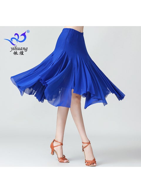 New Mesh Midi Skirt Dance Practice Performance Sapphire Blue