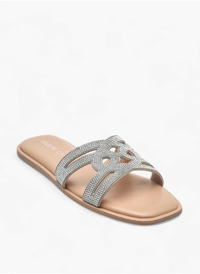 سيليست Womens Studded Slip-On Strap Sandals Ramadan Collection