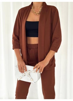 Escbutik Women's Elastic Waist Scuba Trousers Jacket Set of 2  - Image 3