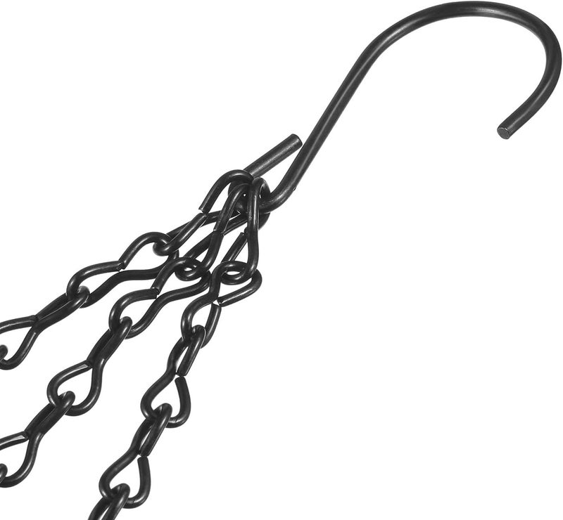 eBoot eBoot 3 Pack 16 Inches Hanging Chains Flower Pot Chains Hanging Flower Basket Galvanized Replacement Chain 3 Point Garden Plant Hanger 2 mm Black  - Image 5