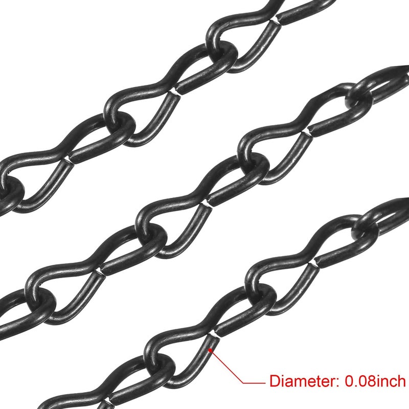 eBoot eBoot 3 Pack 16 Inches Hanging Chains Flower Pot Chains Hanging Flower Basket Galvanized Replacement Chain 3 Point Garden Plant Hanger 2 mm Black  - Image 4