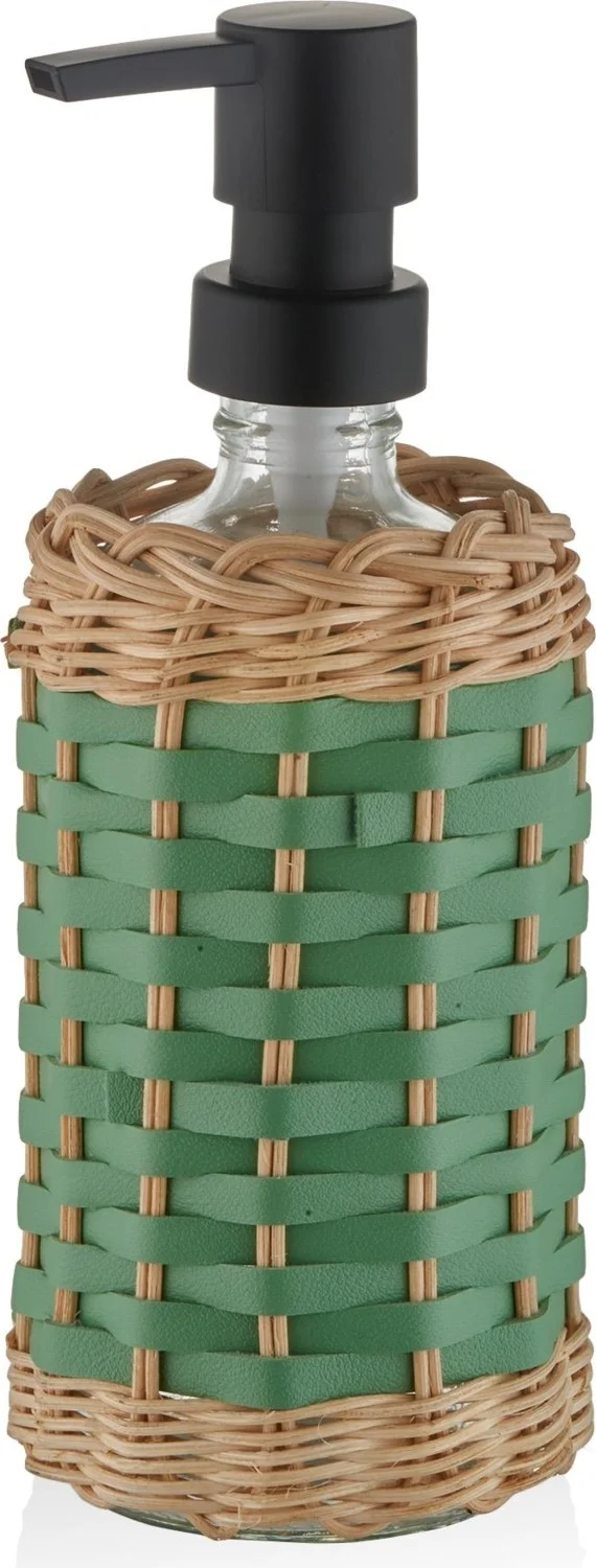 THE MIA Rattan Liquid Soap Dispenser Green 483 ml