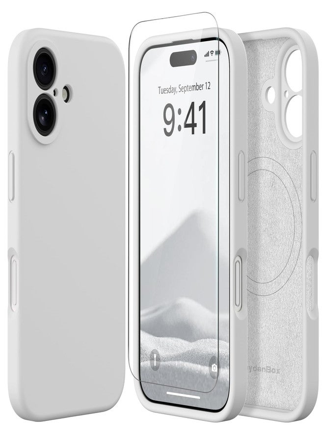 سويدانبوكس جراب SuydanBox المغناطيسي لهاتف iPhone 16 Plus، متوافق مع MagSafe، [حماية كاملة للكاميرا][واقي للشاشة] جراب سيليكون مقاوم للصدمات لهاتف iPhone 16 Plus مقاس 6.7 بوصة، أبيض - Image 1