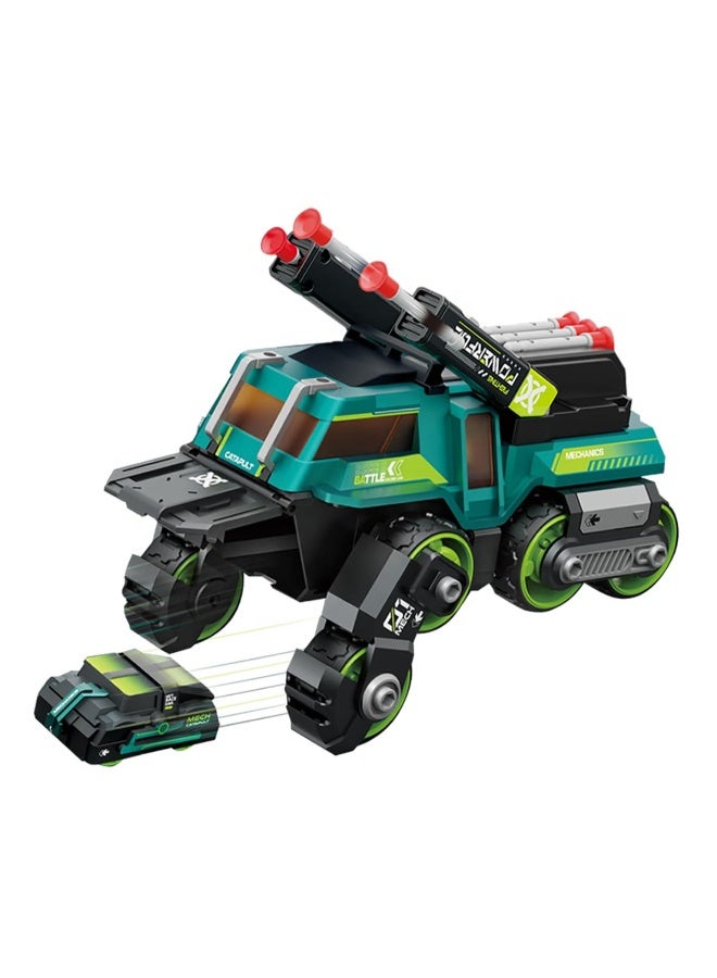 حديقة الألعاب دبابة 3 في 1 من المعدن المصبوب بسحب للخلف مع سيارات منبثقة وأضواء وموسيقى – لعبة مركبة عسكرية للأطفال - Image 1