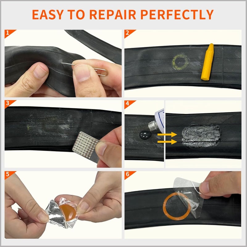 PAX 15 Pcs Inner Tube Patch Refills. Contains 3Pcs X 25mmØ/ 32mmØ/ 42mmØ/ 50mmØ/ 60mmØ. Puncture Flat Tire Repair Patch Kit for Bicycle, Motorcycle, Scooter, River Floating, Inflatable Rubber - Image 3